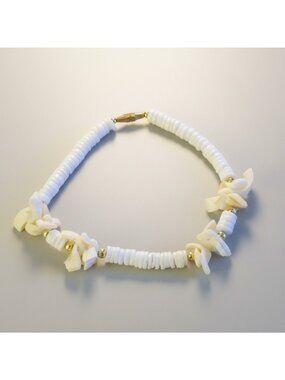 Puka Shell Beach Vibe Boho Clam Chips Wrist Ankle Bracelet Surfer Style